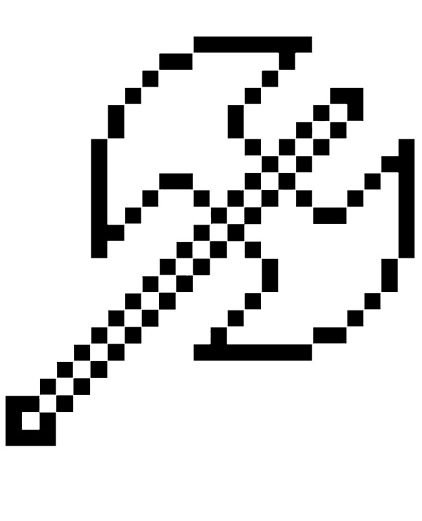 Kolorowanka online: Kolorowanka podwójna siekiera Minecraft Kolorowanka online: Kolorowanka podwójna siekiera Minecraft